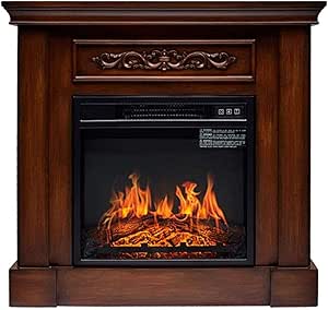 GJNVBDZSF Juego de Chimenea eléctrica, termostato Ajustable, gabinete