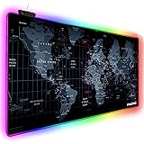 Extended RGB Gaming Mouse Pad, Extra Large Gaming Mouse Mat for Gamer, Waterproof Office Desktop Mat with 10 Lighting Mode, f