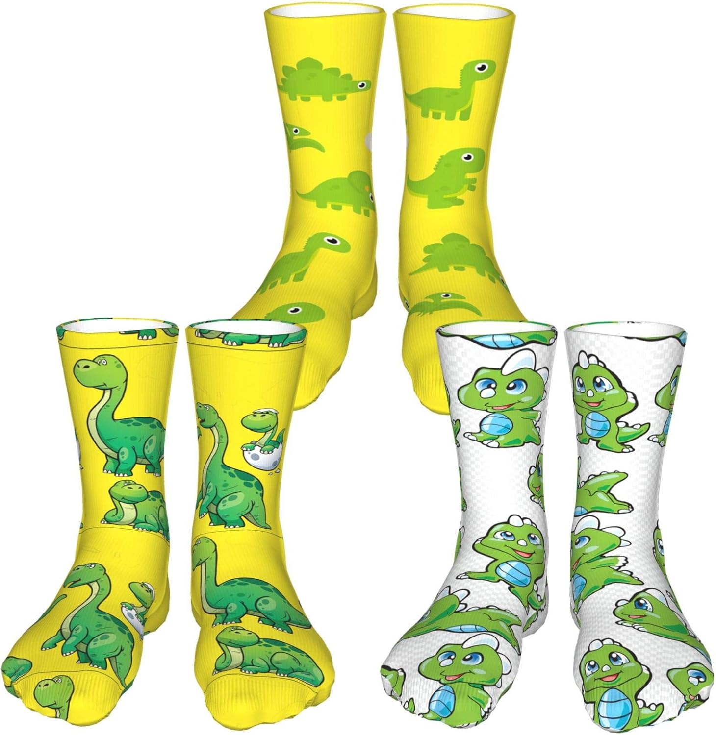 Toddler Socks Fun Cartoon Dinosaur Crew Socks 3Pair Gift Box Set Clothing