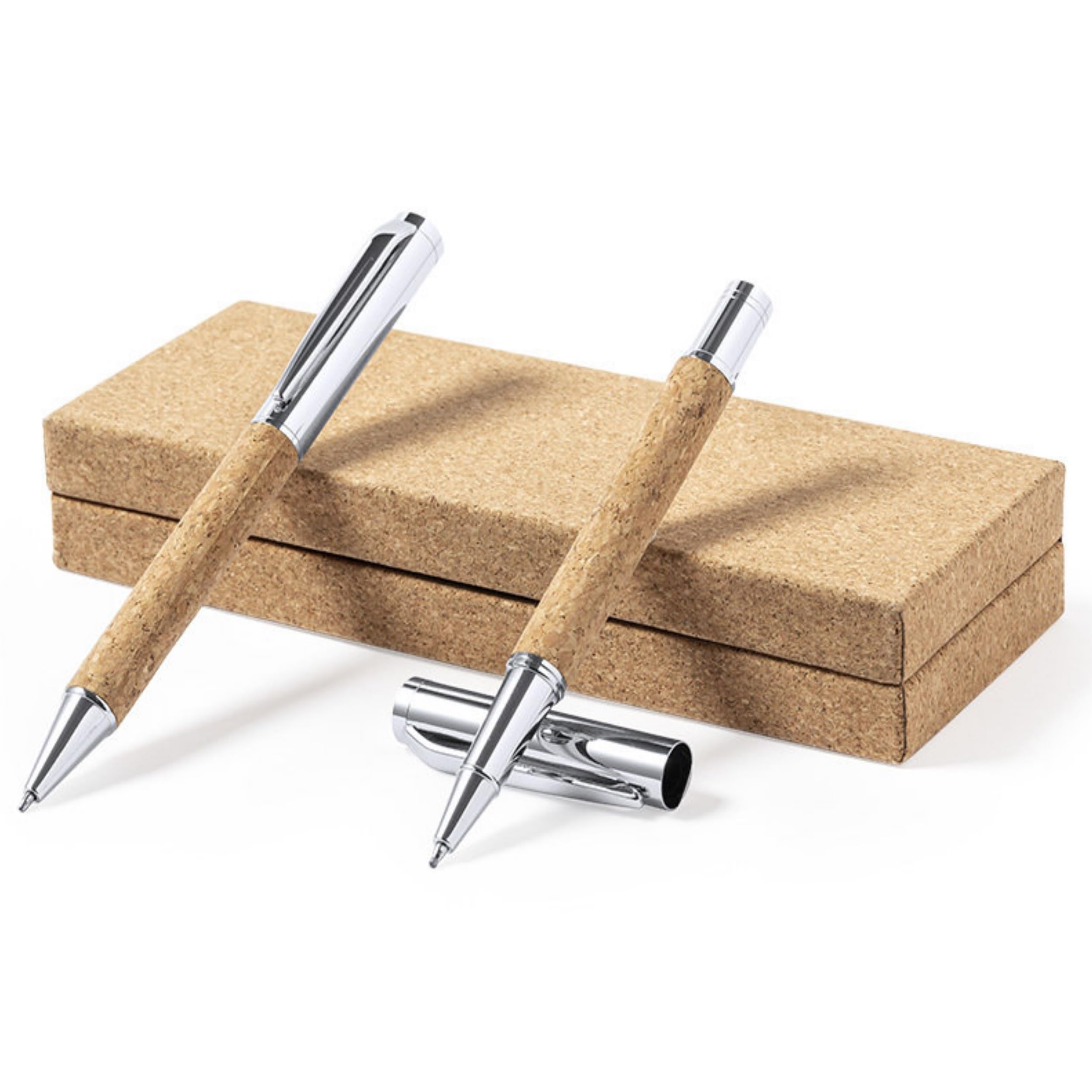 noTrash2003 nachhaltig, ökologisches Schreibset bestehend aus Drehkugelschreiber und Rollerball aus Kork von
