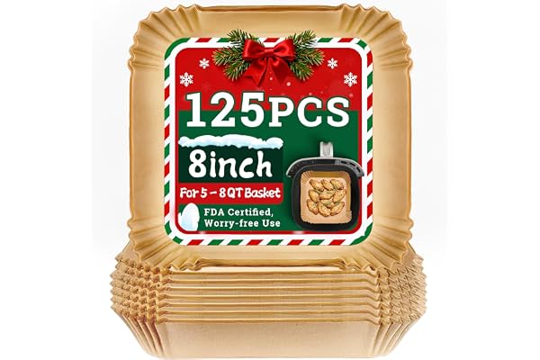 Kitchen Essentials, Air Fryer Liners, Air Fryer Accessories - 125Pcs Disposable Parchment Paper Liners,Non-Stick and Oil Proo