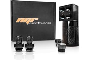 NGR PERFORMANCE NGR Oil Catch Can | 6061-T6 Sealed Cylindrical Design | 8AN-10AN Sealed Catch Can | 40 Micron Baffled Oil Catch Can | 4 Port Oil Reservoir Tank for Engine Protection