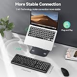TECKNET Wireless Keyboard 2.4G USB Silent Ergonomic 8° Feet UK Layout view 2