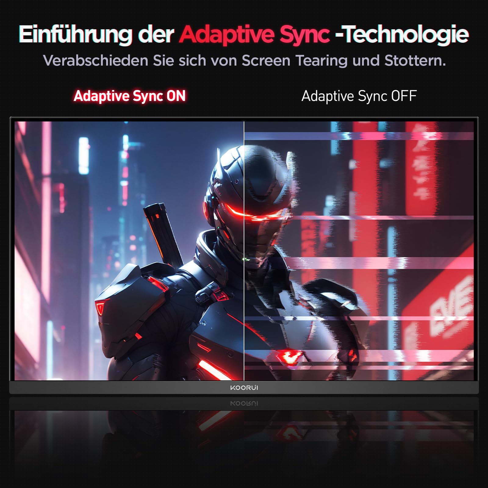 KOORUI G2722P 27 Zoll Gaming Monitor, 200Hz PC Bildschirm, QHD 2560x1440 Fast IPS, 1ms, HDR400, Adaptive Sync HDMI 2.0 & DP 1.4, VESA 75x75mm, Höhenverstellbar & Drehbar 3