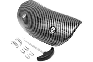 ZSDTRP Exhaust Heat Shield Muffler Pipe Heat Cover Protector Guard Imitation Carbon Fiber Stainless Steel (C)