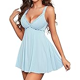 Avidlove Womens Nightgown Sexy Lingerie Sleepwear Lace Chemise Modal Babydoll Slip Nighties