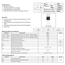 ALLECIN IRLB3034 MOSFET Transistors 40V 195A