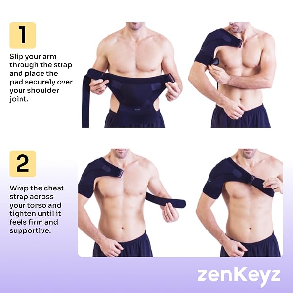 ZENKEYZ SHOULDER BRACE – L/XL, CHEST 35-47IN, GRAY NEOPRENE