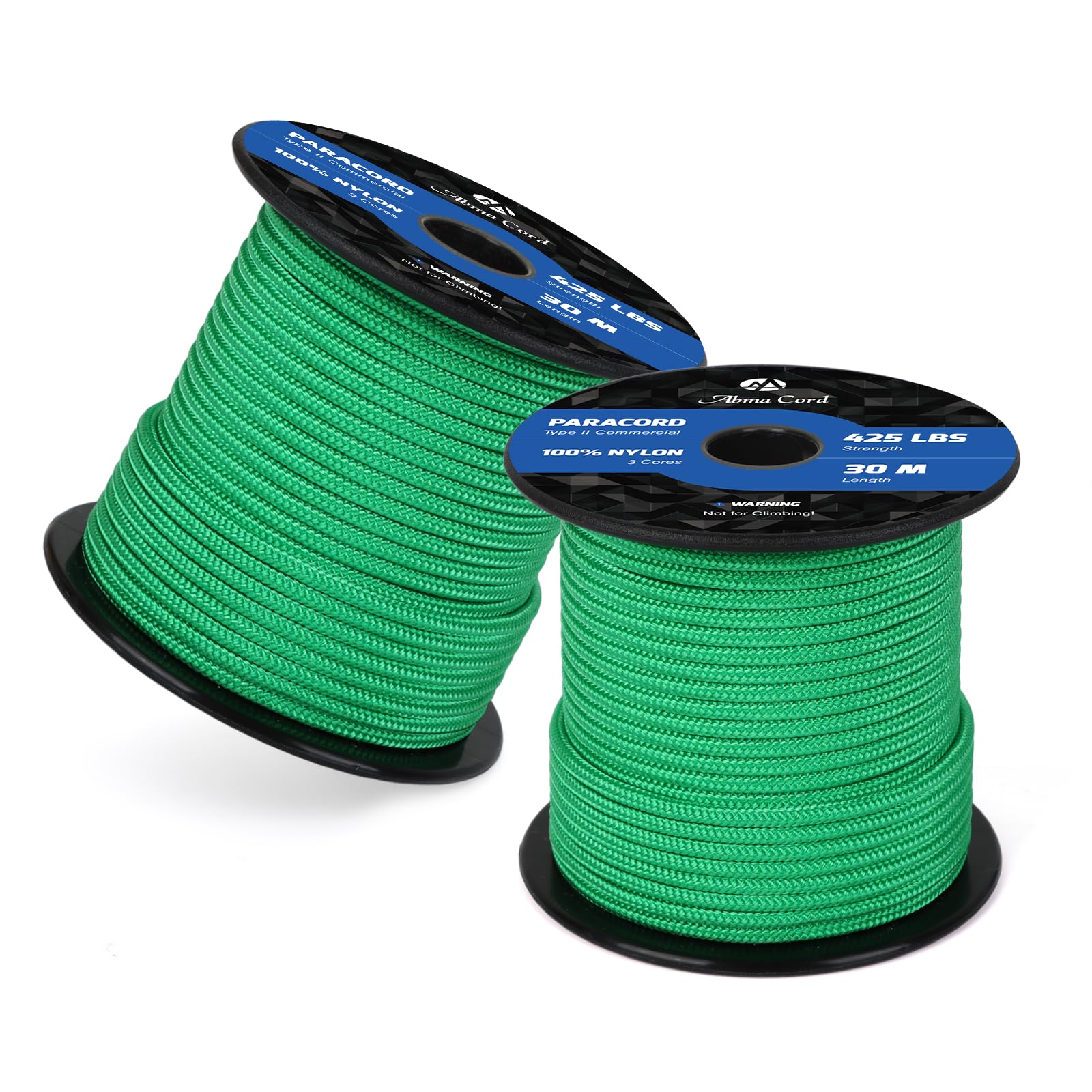 Abma Cord Paracord 425 lbs 3mm 100% Nylon 30M - Jade green