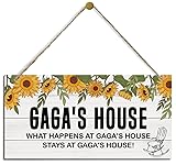 Rustic Gaga's Sunflower House Decor, Hanging Wood