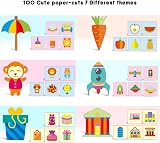 ASTARON 2 Kids Safety Scissors with 100 Pcs Paper Cuttings Crafts Set view 7