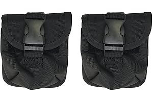 Scuba Choice 4LB Diving Weight Pouch, Pair – Compact Counterweight Pocket with Buckle Closure, Fits 2" Belt, Holds 2LB Each (Weights Not Included), Durable Black Scuba Diving Gear