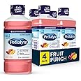 Pedialyte Electrolyte Drink, Hydration Drinks for Kids & Adults, Fruit Punch, 1 Liter, Pack of 4