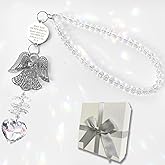 Guardian Angel for Car Mirror Hanging Gift, Never Drive Faster Than Your Guardian Angel Can Fly Car Charm Crystal Suncatcher, Rear View Mirror Hanging Accessories