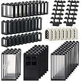 Feleph Windows and Doors Kit House Building Blocks Set 118 Pieces Bulk Pack | Black Bricks with Ladder MOC Parts City Building Home Decoration Kids Ages 4+