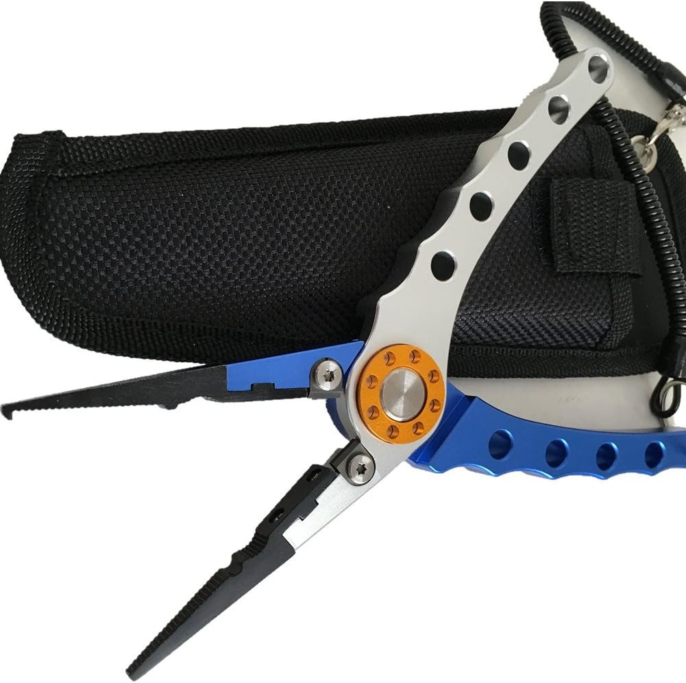Fengbao Fishing Pliers Braid Cutters Split Ring Pliers Hook Remover Lightweight Fish Holder (Blue)