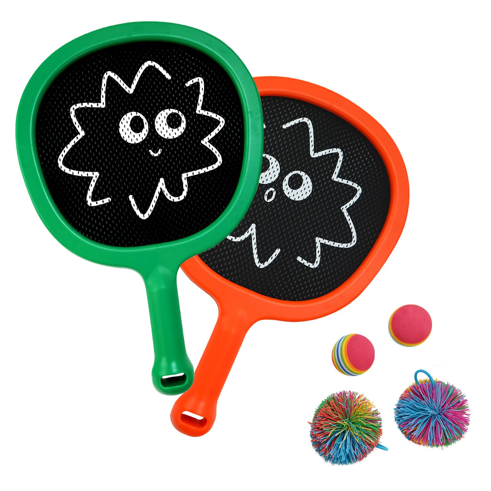 Smartwo Kids Badminton Rackets Set of 2, Lightweight Beginners Tennis Rackets, Children Garden Toy, Junior Pool Paddle, Beach Bat and Ball Set, Family Indoor Outdoor Sport Activities