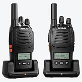 Retevis H777D 2 Way Radio with LCD Screen, NOAA, Type-C Charging, Hand Free Handheld Rechargeable Walkie Talkies, Durable Lon