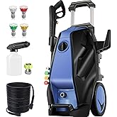 Imdot 5000PSI 4.0GPM Heavy Duty Electric Pressure Washer with 33 FT Extension Hose, 4 Quick Connect Nozzles and Foam Cannon for Cars/Fences/Driveways/Patios/Home Cleaning, Deep Blue