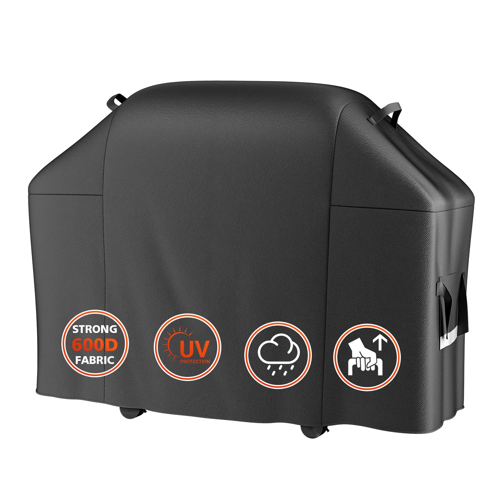 Denmay 7130 Grill Cover for Weber Genesis II, II LX & 300 Series, 58 Inch, Black, Waterproof, Heavy Duty & Weather Resistant, 147 x 63.5 x 113 CM