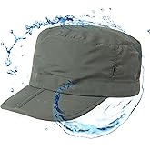 TOP-EX Men's Waterproof Army Hat - Foldable Brim Cadet Military Cap for Golf, Running, Outdoor Dad Baseball Ball Caps, Dark Grey XL XXL Extra Large Big Head Oversize