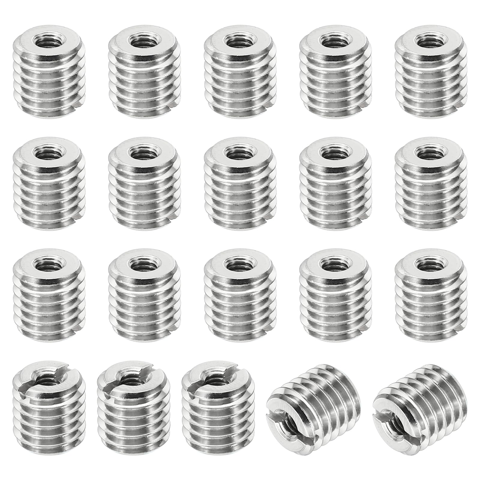PATIKIL Thread Adapters Sleeve Reducing Nut, 20 Pcs M10x1.5 Male to M4x0.7 Female Repairing Insert Nut Screw Reducer Stainless Steel Fastener 10mm