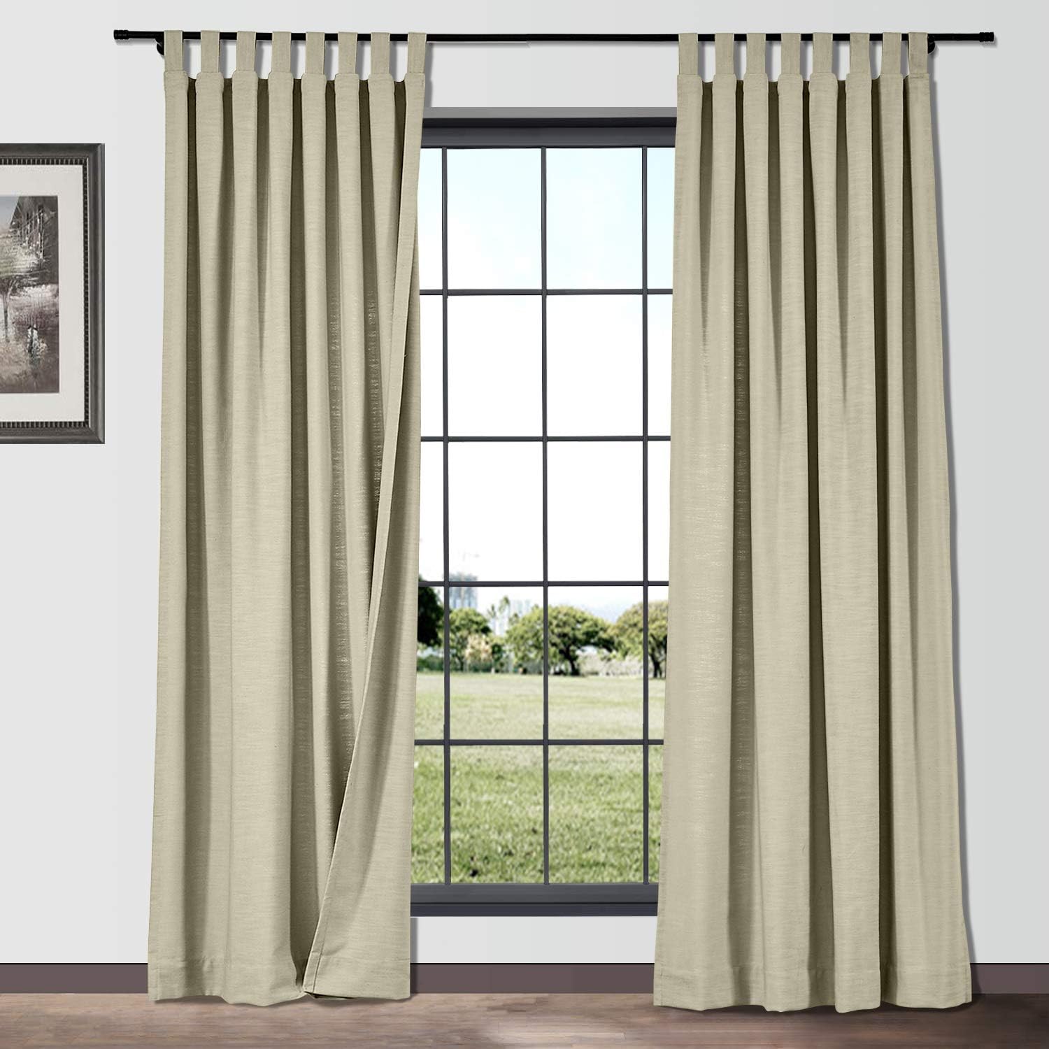 Amazon.com: Cotton Linen Curtains for Living Room Dining Room, Blackout