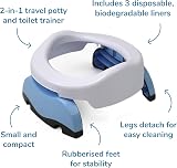 Potette Plus 2-in-1 Folding Travel Potty & Toilet Trainer Seat White/Blue view 2