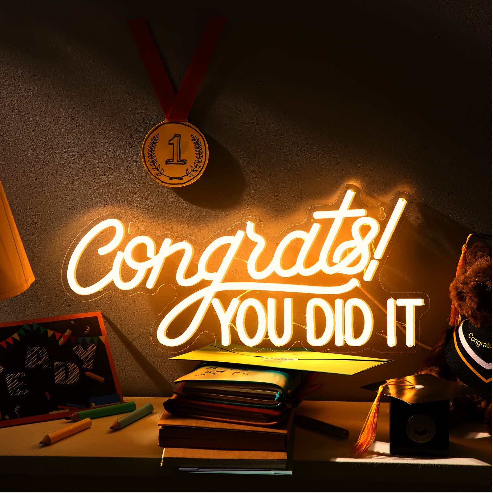 Congrats Grad Neon Sign LED Light Sign Congrats Light up Background ...