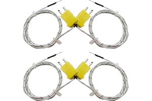 4pcs K Type Thermocouple Probe 1 M, K-Type Thermocouple Temperature Sensor with Mini Connector,Temperature Sensing Line Measu