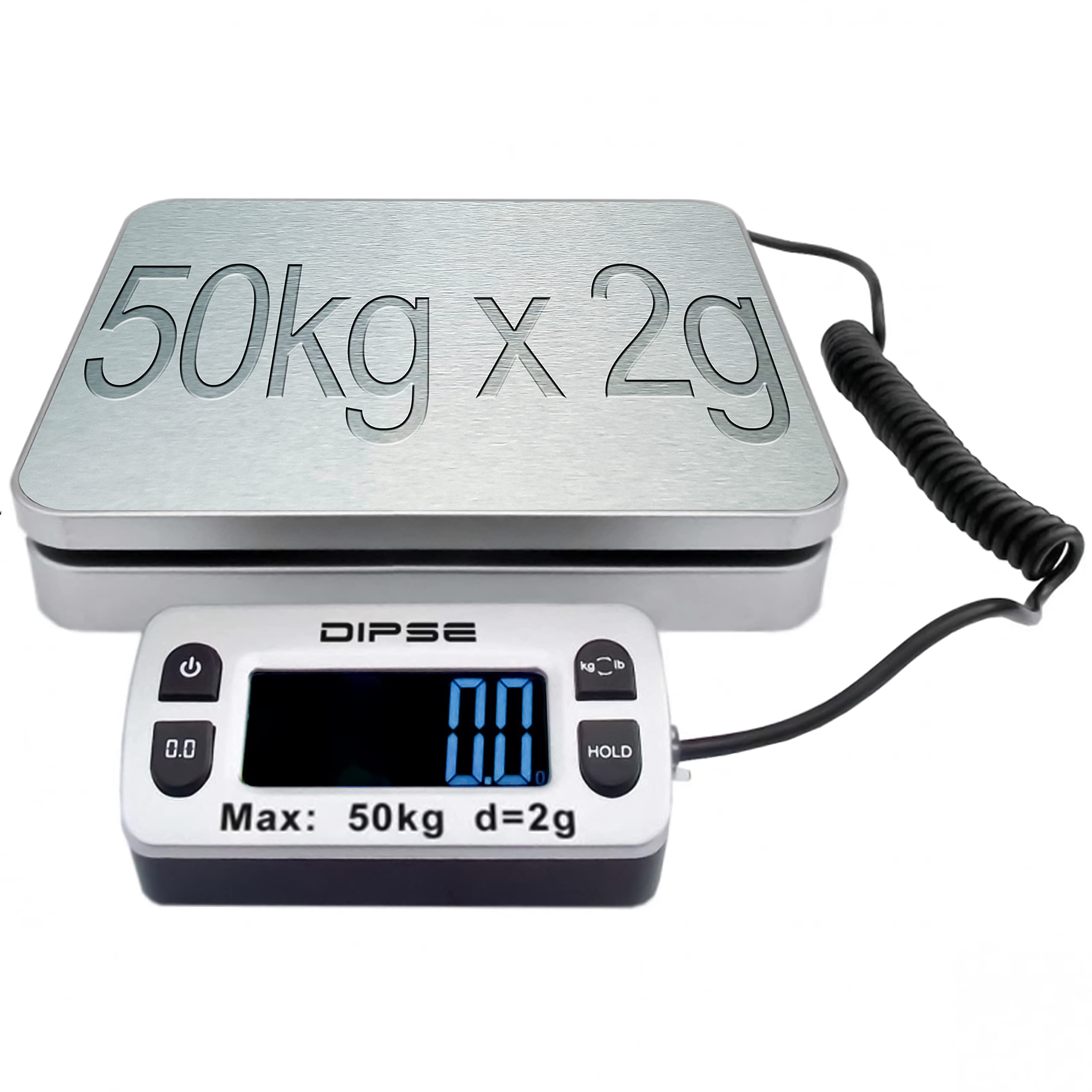 Dipse Parcel Mini Parcel Scales with External Display and Great Load capacity 50kg x 0,002kg
