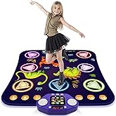 Dance Mat Toys for 3-12 Year Old Girls, Kids Dance Mats with Light Up 8-Buttons & Wireless Bluetooth, Music Dance Toy with 5 Modes Game, Birthday Xmas Gifts for 3 4 5 6 7 8 9 10+ Year Old Girls Boys