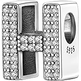 MULA 925 Sterling Silver Charms for Bracelets and Necklaces A-Z Alphabet Beads Dangle Pendants with 5A Cubic Zirconia Jewelry for Women