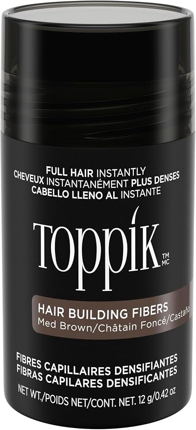 Toppik Hair Building Fibres 12g Medium Brown Instant Thinning Concealer Men