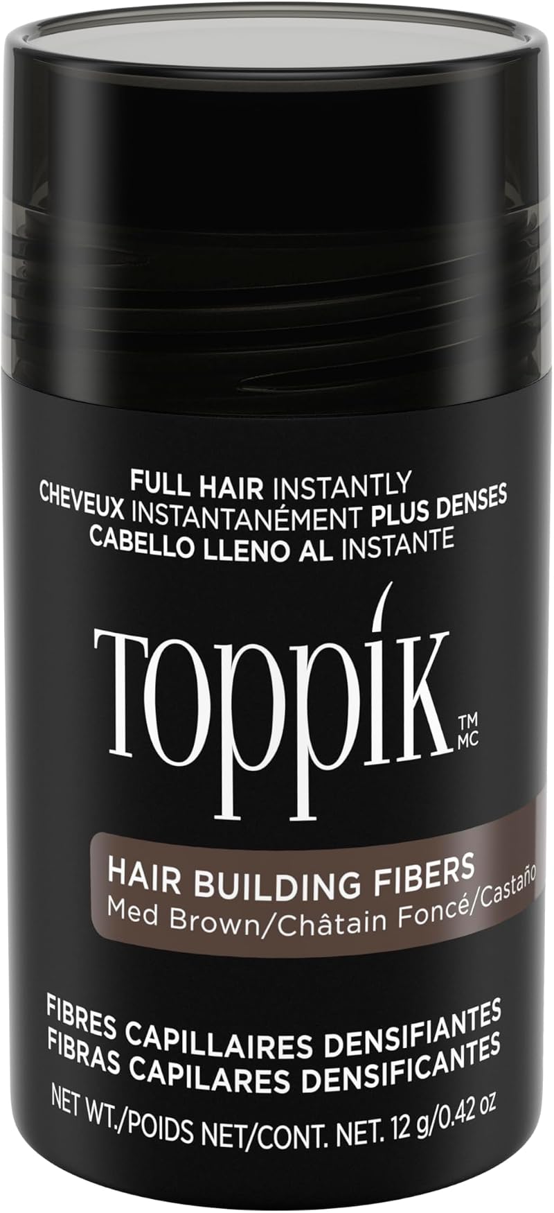 Toppik Hair Building Fibres 12g Medium Brown Instant Thinning Concealer Men