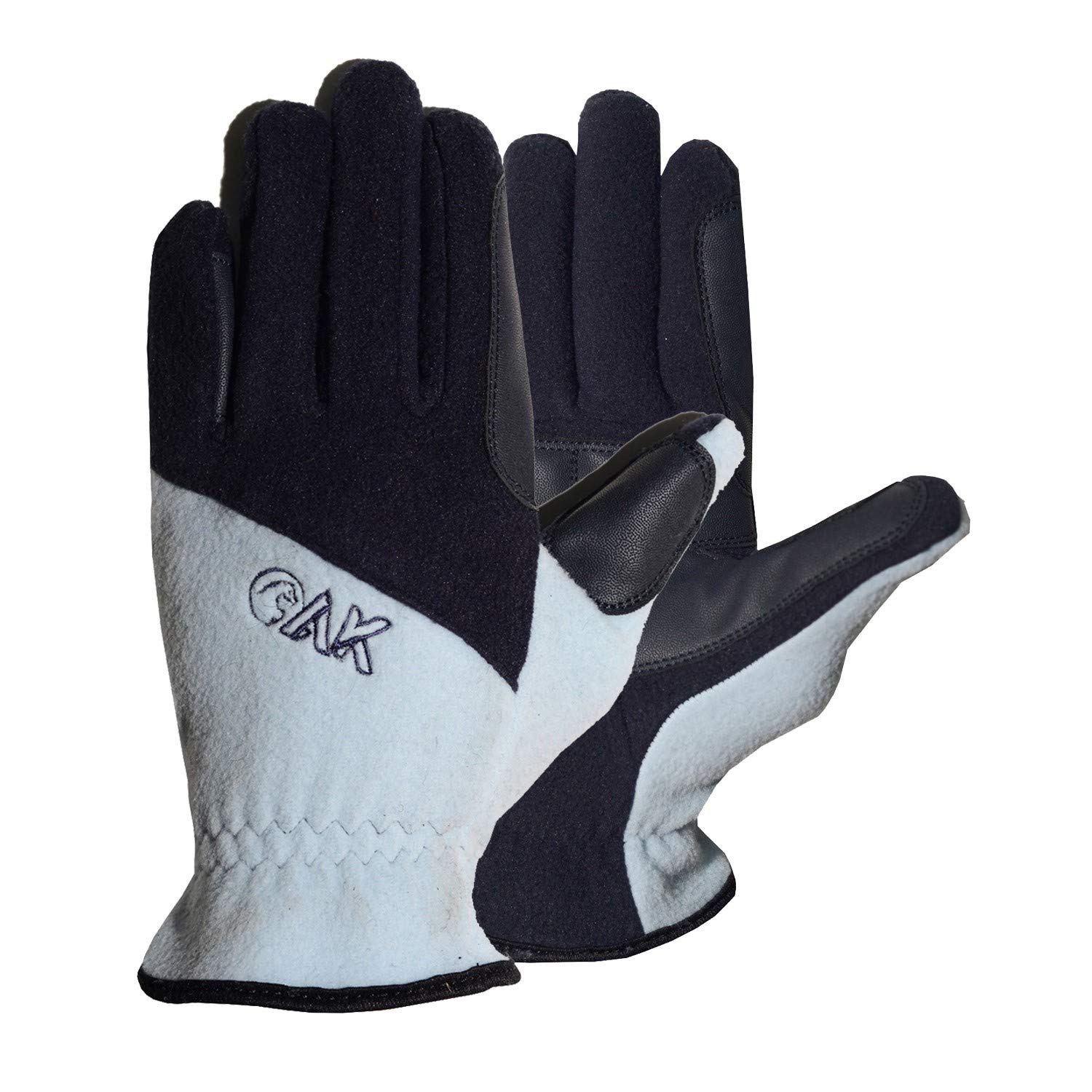 AK Horse Riding Gloves Warm & Cozy Polar Fleece Ladies & Kids daily use Gloves AKRS-6186 (Navy/Sky, 3XS)