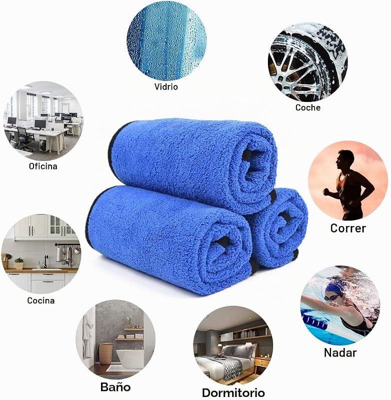 Panos de limpeza em microfibra, pacote de 6, toalhas grossas de duas camadas, sem fiapos, toalha super absorvente para lavagem doméstica e automóvel, secagem e detalhamento, 40 x 30 cm — foto 7 de 8