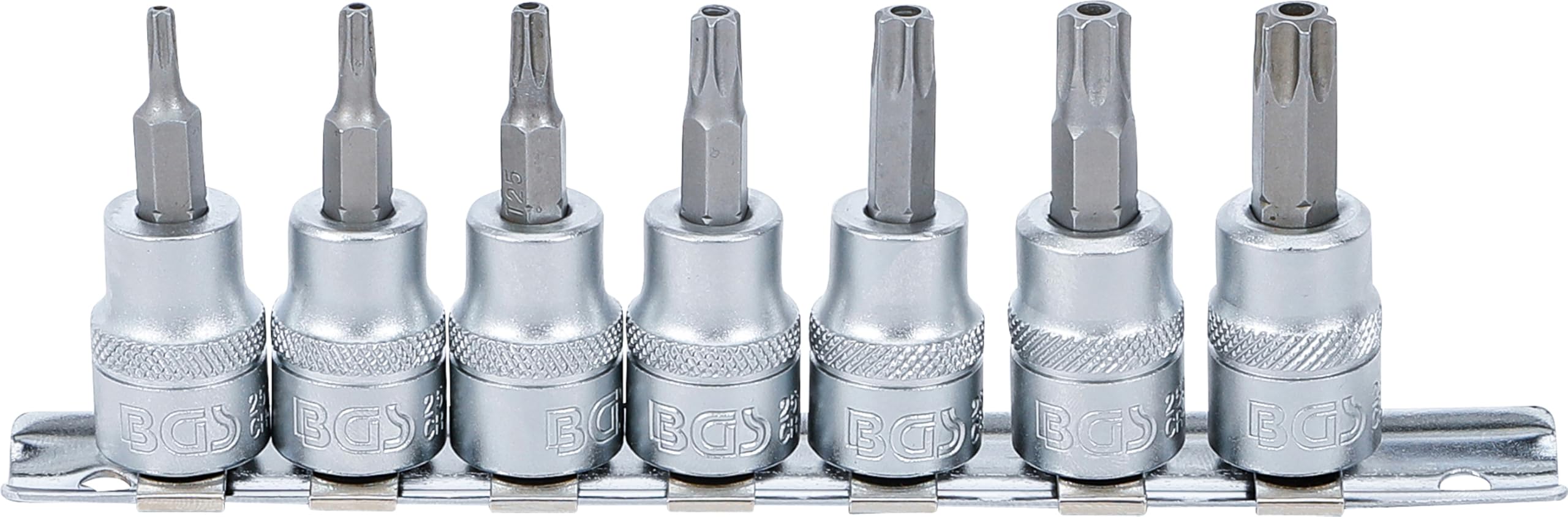 BGS 9341 | Bit Socket Set | 10 mm (3/8") Drive | T-Star tamperproof (for Torx) T15 - T50 | 7 pcs.