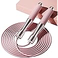 𝐒𝐩𝐞𝐞𝐝 𝐉𝐮𝐦𝐩 𝐑𝐨𝐩𝐞 𝐟𝐨𝐫 𝐅𝐢𝐭𝐧𝐞𝐬𝐬 - Skipping Rope for Women Men Exercise with Adjustable Length Jumping Rope and Alloy & Silicone Handles Suitable for Workout Boxing Home Gym