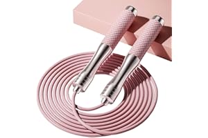 NONOGO 𝐒𝐩𝐞𝐞𝐝 𝐉𝐮𝐦𝐩 𝐑𝐨𝐩𝐞 𝐟𝐨𝐫 𝐅𝐢𝐭𝐧𝐞𝐬𝐬 - Skipping Rope for Women Men Exercise with Adjustable Length Jumping Rope and Alloy & Silicone Handles Suitable for Workout Boxing Home Gym