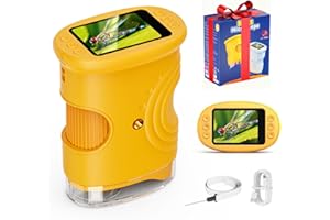 MAYDEET Microscope for Kids - 1000X Kids Handheld Pocket Microscope with 4K IPS Screen, Portable Photo Video Education Miniscope for Birthday for Children Ages 3-8 Boys Girls Toys