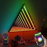 3D Infinity Mirror Light, 12in/30cm Triangle RGB Tunnel Light, 358 LEDs | Smart App &amp; Remote Control, Color-Changing Geometric Art Deco Light for Gaming Rooms, Parties, Bars &amp; Home Theaters
