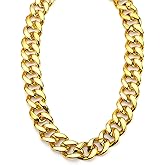 NANXJIUR 80s 90s Hip Hop Costume Kits Rapper Accessories Outfit Fake Gold Chain Necklace Twist Leg Punk Sunglasses for Rapper