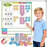 Laffunz Magnetic Place Value Manipulatives Chart Math Manipulatives | Regrouping Base Ten Blocks, Addition and Subtraction Math Games 1st 2nd 3rd Teacher Classroom Must Haves for Wall