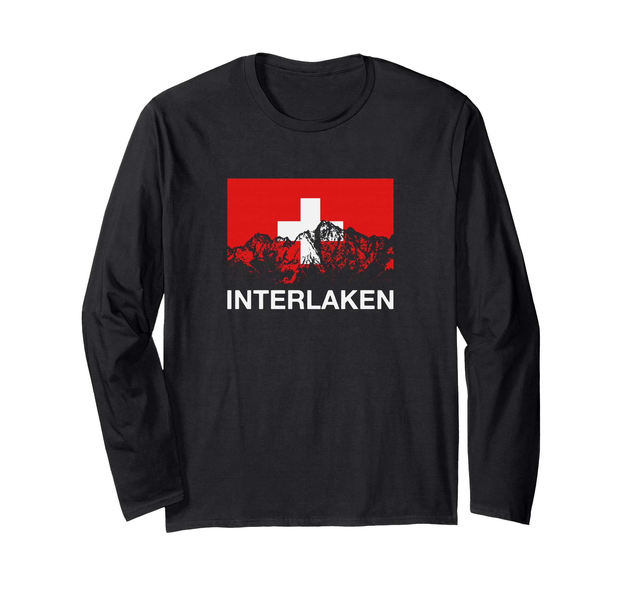 Interlaken Switzerland Swiss Flag Long Sleeve T-Shirt