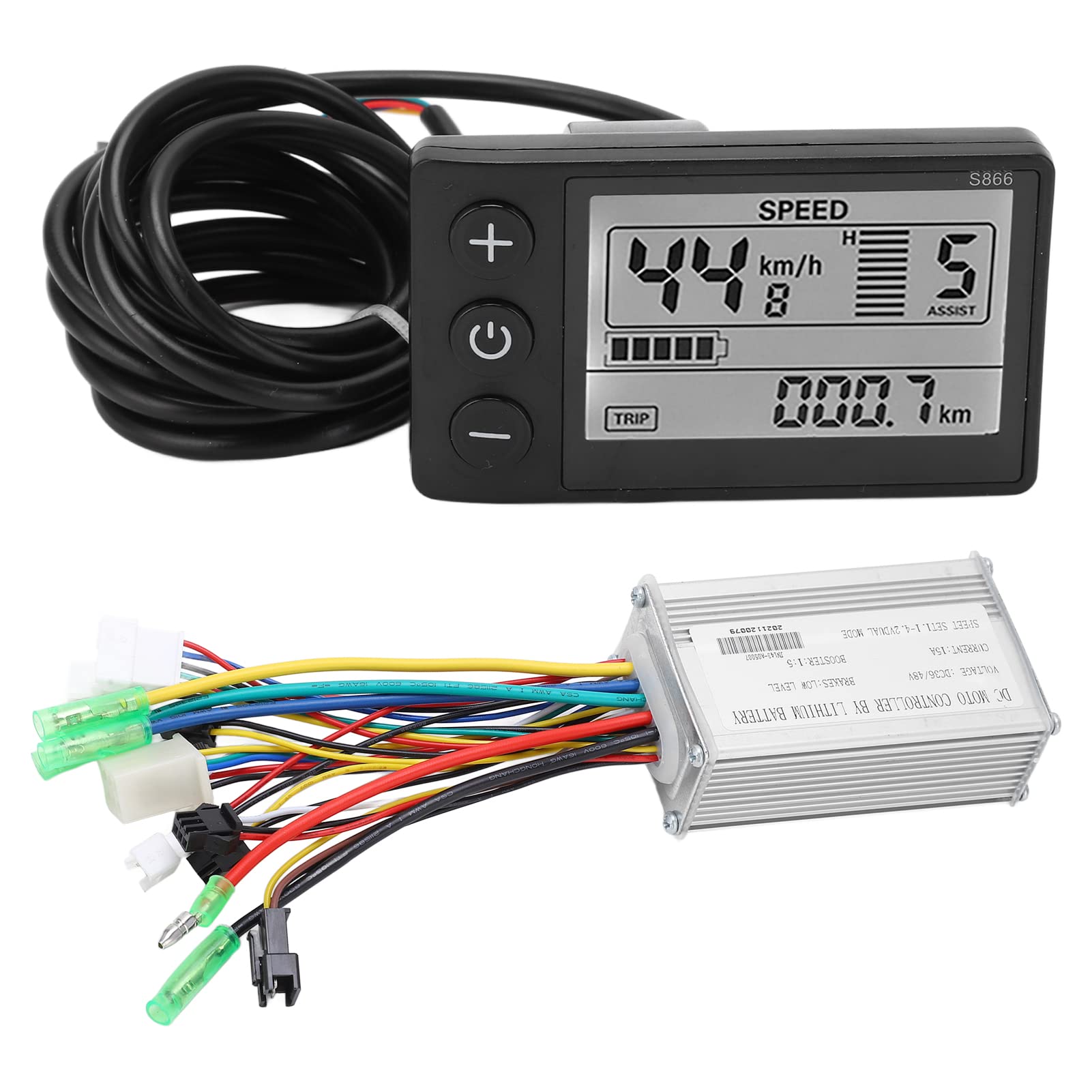 Bicycle Controller 36V/48V 250W/350W 15A Brushless Motor Controller LCD866 Display Panel Electric Bicycle Brushless Controller Kit