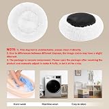 Nepfaivy Calming Dog Cat Donut Bed 15.75in Fluffy Round Plush Bed White view 5