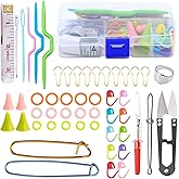 YMWALK 56Pcs Knitting Tools Accessories Kit, Knitting & Crochet Accessories, Basic Sewing Tools Set, Needles, Stitch Holders,