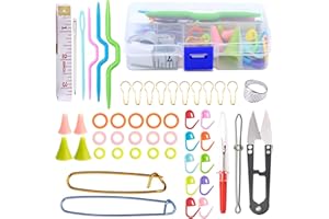 YMWALK 56Pcs Knitting Tools Accessories Kit, Knitting & Crochet Accessories, Basic Sewing Tools Set, Needles, Stitch Holders,
