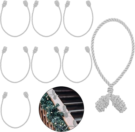 Amazon Com Cooraby 8 Pieces Silver Decorative Garland Ties
